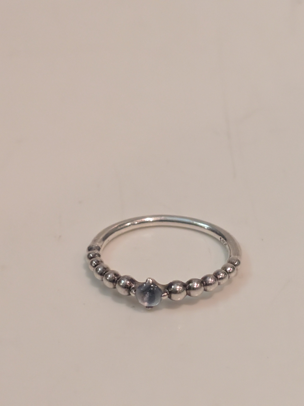 Pandora Water Blue Beaded Ring S925 ALE 60 SZ 9